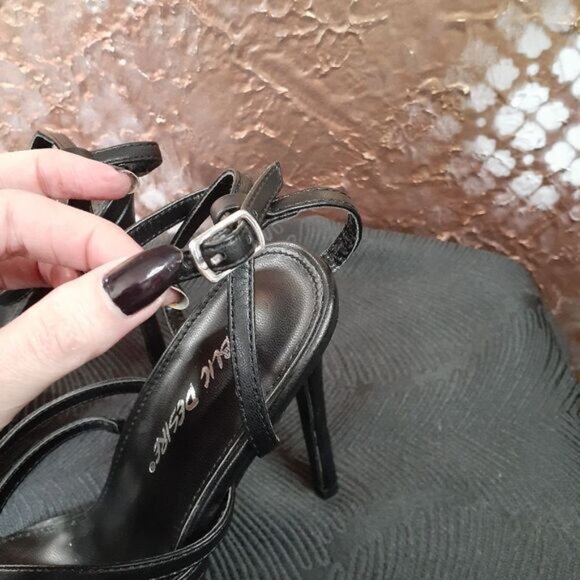 NWT Public Desire Faux Leather Strappy Stilettos - Picture 6 of 15